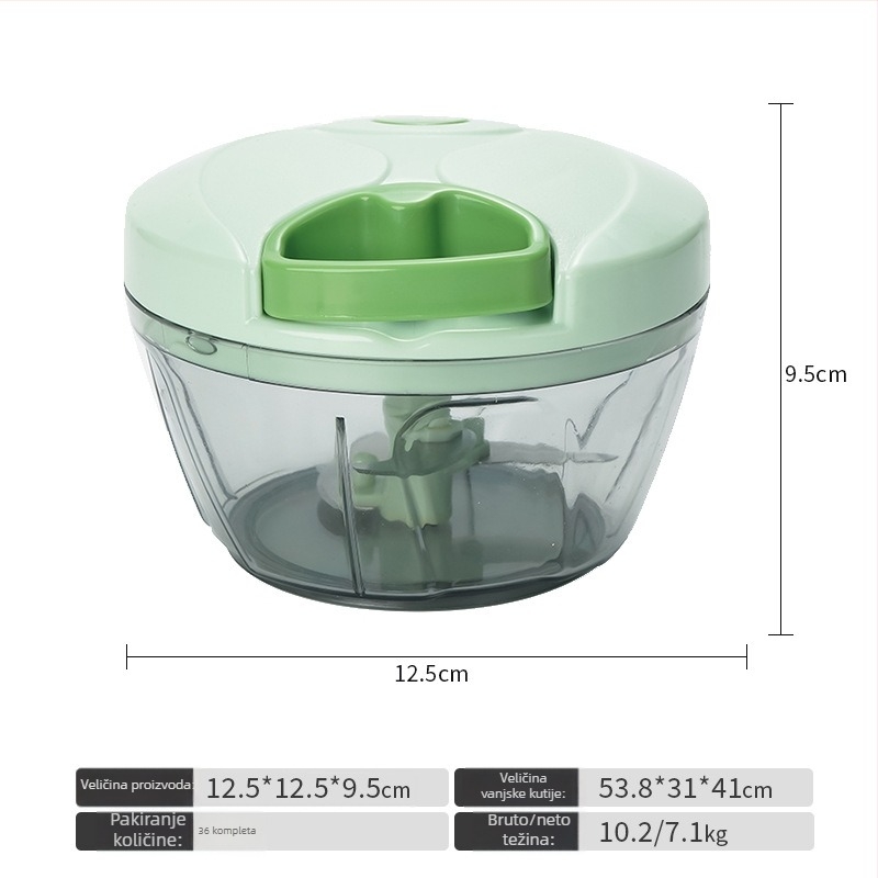 Ručna presa za češnjak, višenamjenski kuhinjski alat, marka Happy Mommy, materijal PS/ABS/PP i nehrđajući čelik