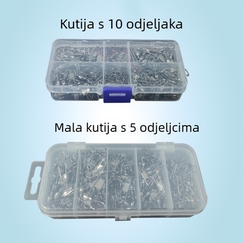 Set konnektora tipa B za ribolovne dodatke, 200 komada, legura, s osam krugova i brzim okretom