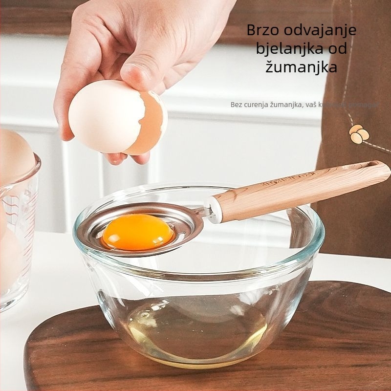 Set za odvajanje bjelanjka i žumanjka, 304 nehrđajući čelik, mjerni čašica, mreža za filtriranje i cedilo (ručno)