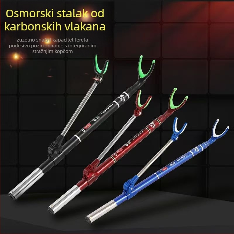 Karbonski nosač za štap za pecanje s teleskopskim podešavanjem, dvostruka upotreba za kutiju za pecanje i stolicu