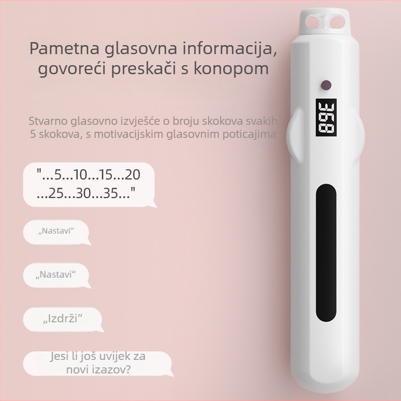 PU bežični skakač s glasovnom aktivacijom, LED osvjetljenjem i sagorijevanjem masti, za djecu i učenike