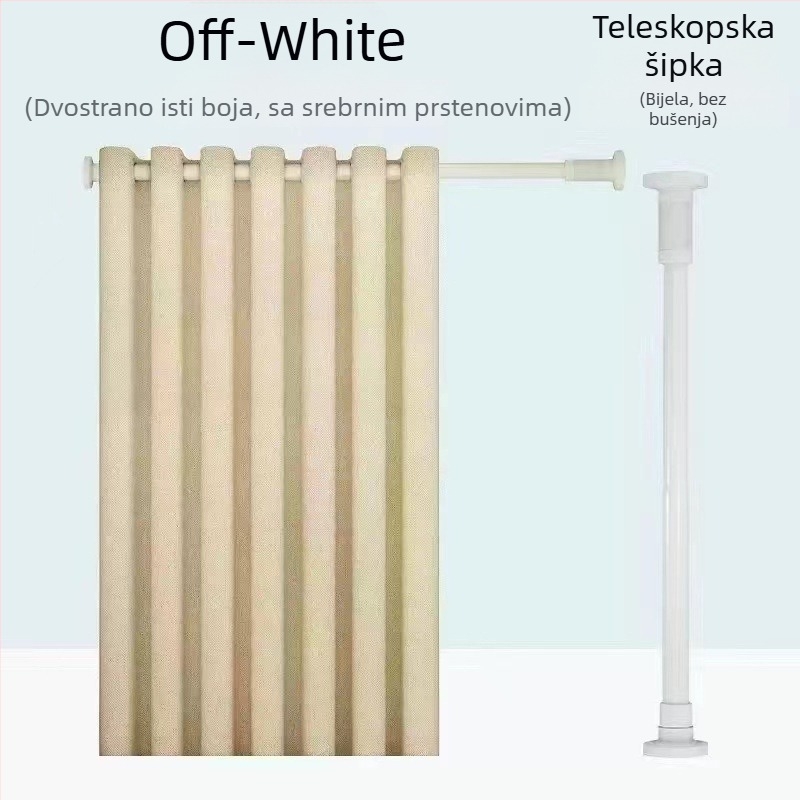 Vodootporan i otporan na plijesan set zavjesa za kupaonicu, deblji dizajn, montaža bez bušenja, suho/mokro odjeljak, magnetsko vješanje