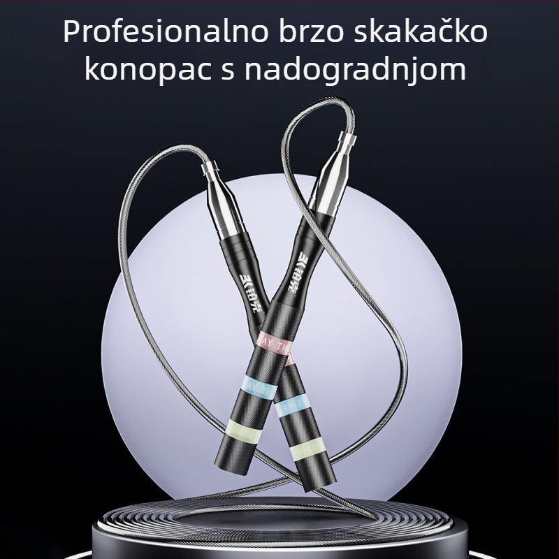 Švihadlo od čeličnog užeta – prilagodljivo, s automatskim zaključavanjem, za odrasle i djecu, fitness oprema (Podrijetlo Zhejiang)
