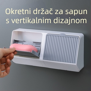 Kutija za sapun s poklopcem, uspravna, bez bušenja, s odvodom, od plastike