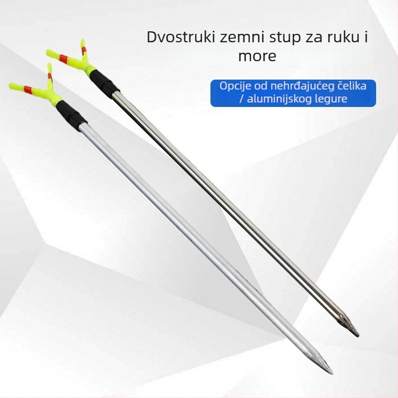 Stalak za morski štap s glavom tipa Y, umetanje u tlo, aluminijska legura, višestruka rotacija