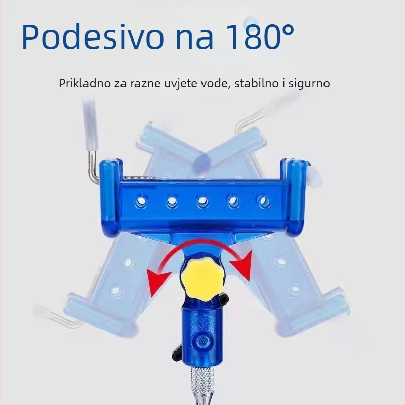 Držač za štap za ribolov s automatskim zaključavanjem tornja, ABS materijal, univerzalna zemlja baza, dvostruka namjena