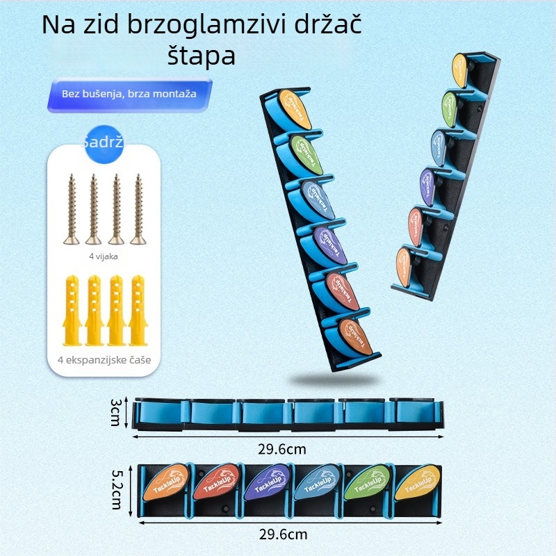 Zidni držač za ribolovne štapove, bez bušenja, skladištenje štapova
