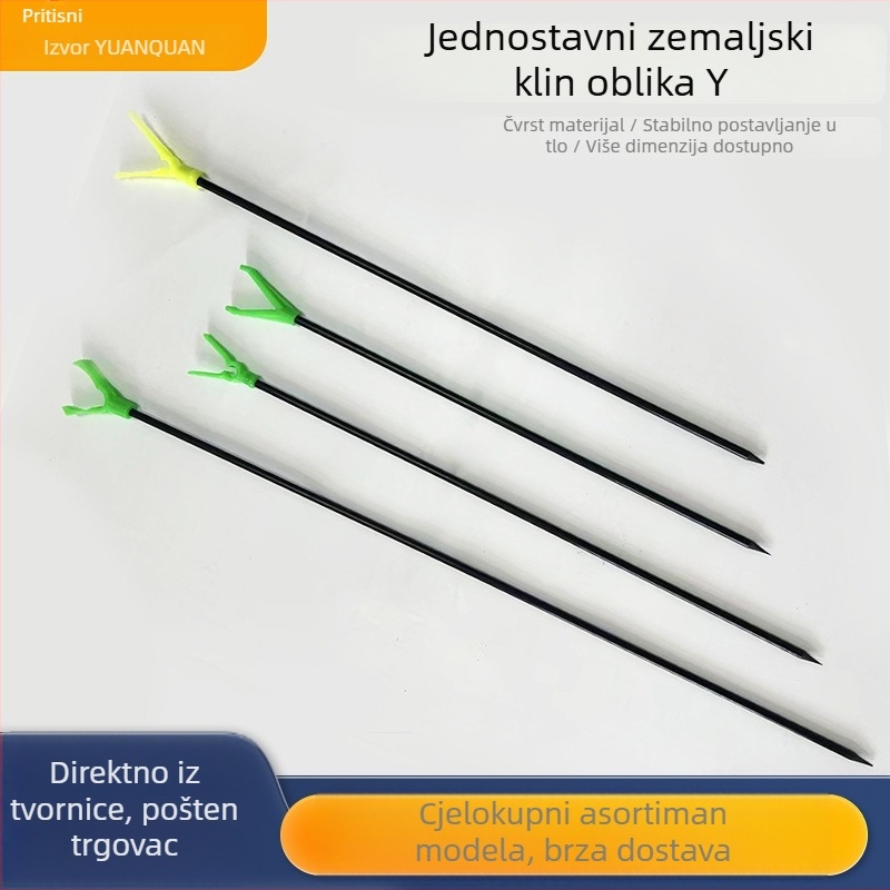 Držač za štapove s glavom tipa Y i zemljanim klinom za morski štap – stup za duga bacanja