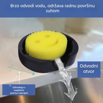 Silikonski držač za spužvice s usisnom čašom za kuhinju – odvod i pohrana, posuda za sapun i držač spužvi