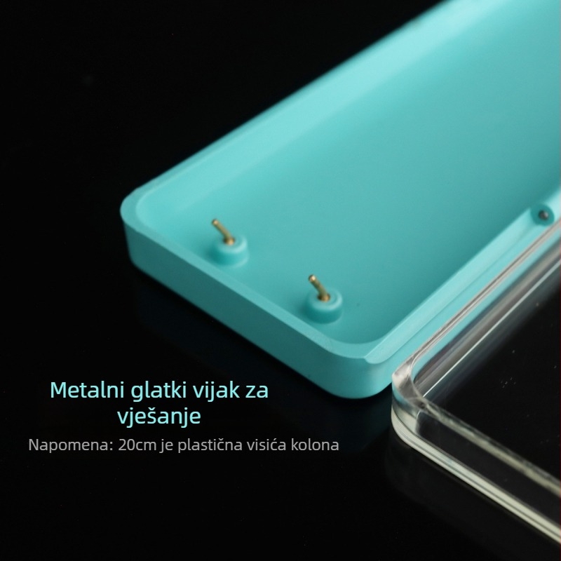 Prozirna kutija za podlinije s baršunastim dnom i skalom, dvostruki stupac, za 20 setova podlinija