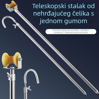 Land War Brigade Stalak za štapove od nehrđajućeg čelika s rolom – potpuno metalni dugi držač štapa