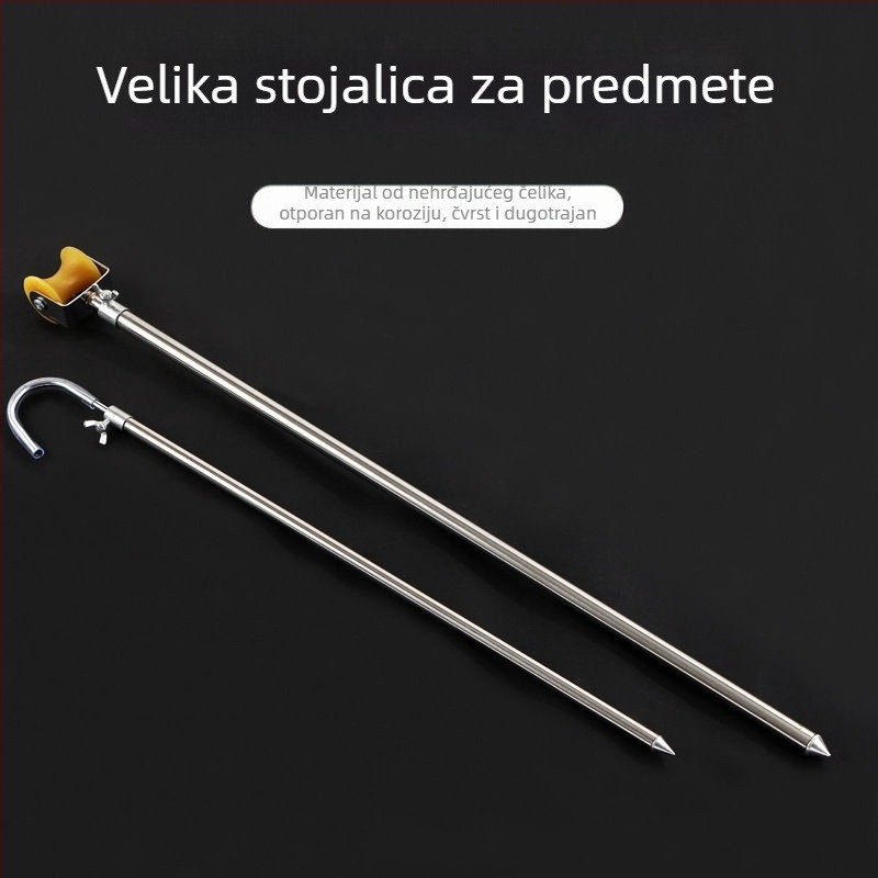 Land War Brigade Stalak za štapove od nehrđajućeg čelika s rolom – potpuno metalni dugi držač štapa
