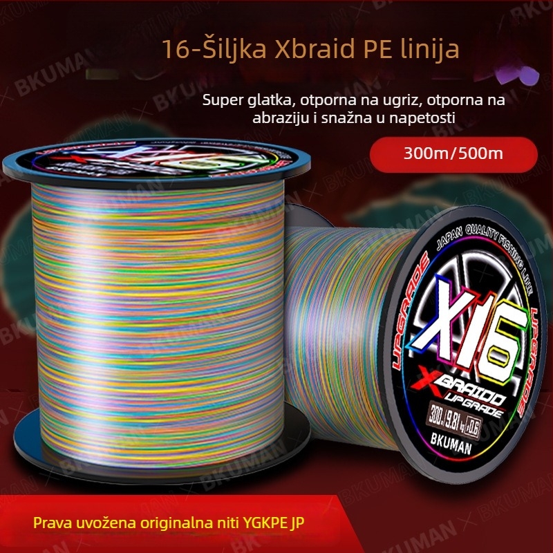 BKUMAN PE glavna ribolovna linija, snaga 3–33 kg, 100 kalemova u kutiji