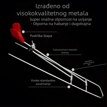 Držač štapa za ribolov od nehrđajućeg čelika, trojnožni stalak, s ugradnjom u tlo, Blue Guest