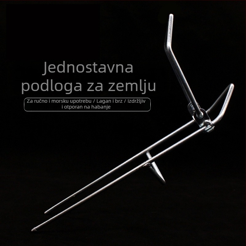 Držač štapa za ribolov od nehrđajućeg čelika, trojnožni stalak, s ugradnjom u tlo, Blue Guest