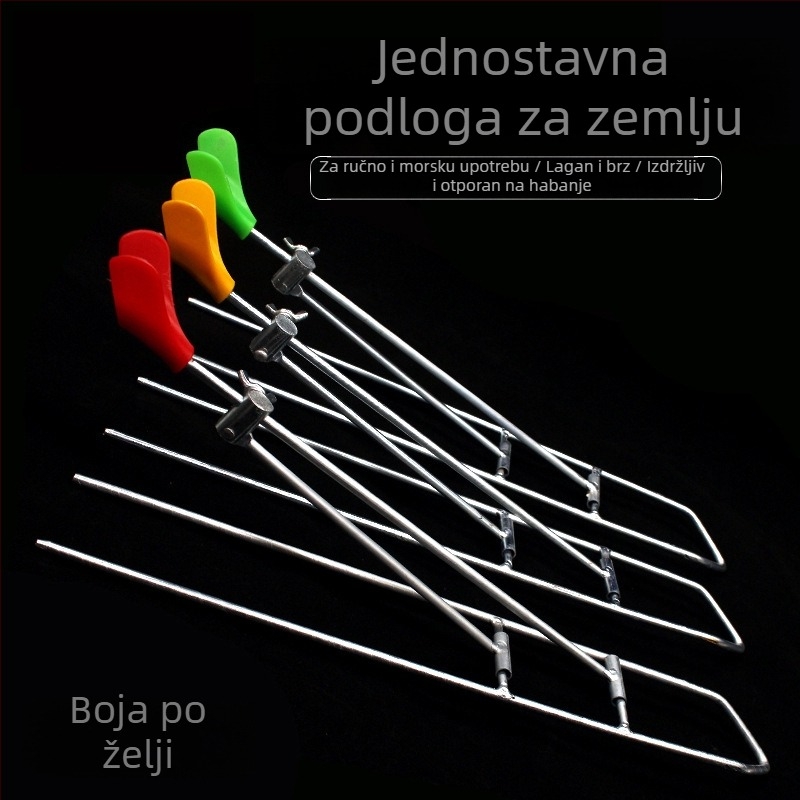 Držač štapa za ribolov od nehrđajućeg čelika, trojnožni stalak, s ugradnjom u tlo, Blue Guest