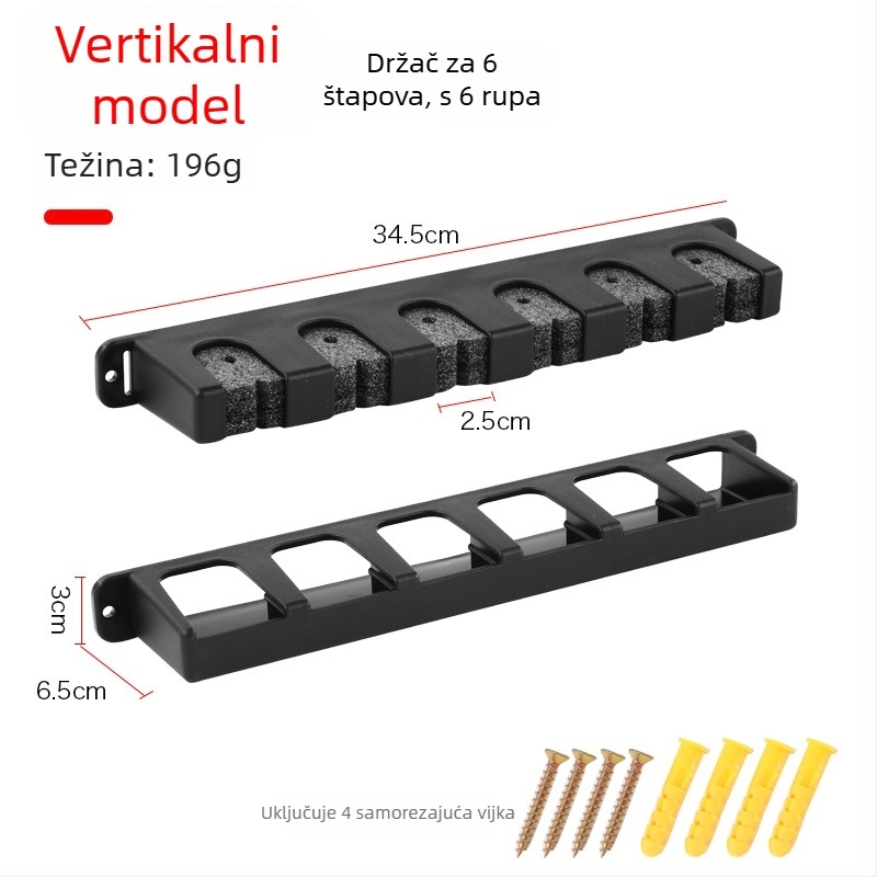 Višestruki držač za štapove za pecanje na zid bez bušenja – Titan, Kina, Plastika