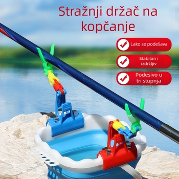 Stražnji viseći držač štapova za ribolov, sklopivi, s višestrukom rotacijom, luminozni silikon poklopac, konstrukcija od visokoelastične gume