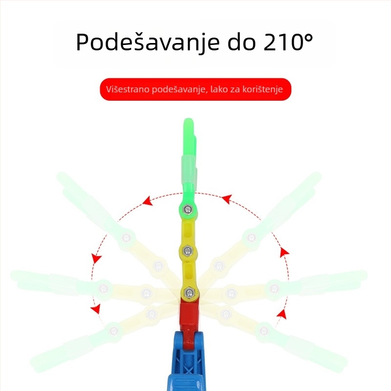 Stražnji viseći držač štapova za ribolov, sklopivi, s višestrukom rotacijom, luminozni silikon poklopac, konstrukcija od visokoelastične gume