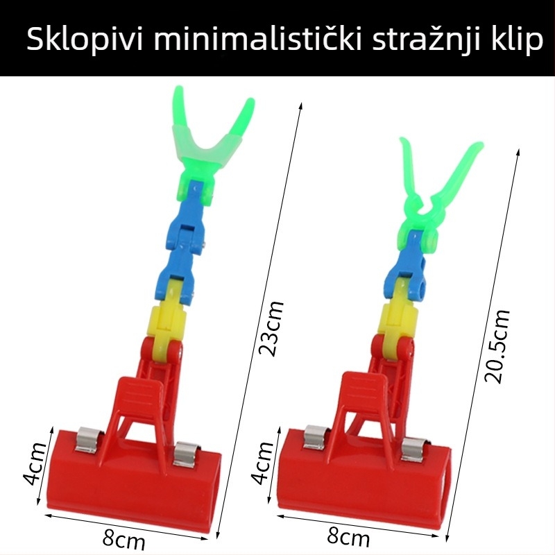 Stražnji viseći držač štapova za ribolov, sklopivi, s višestrukom rotacijom, luminozni silikon poklopac, konstrukcija od visokoelastične gume