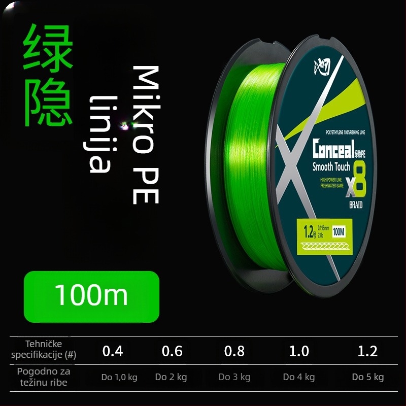 Pool Blade glavna ribolovna linija, PE materijal, visoke čvrstoće, paket od 100 komada