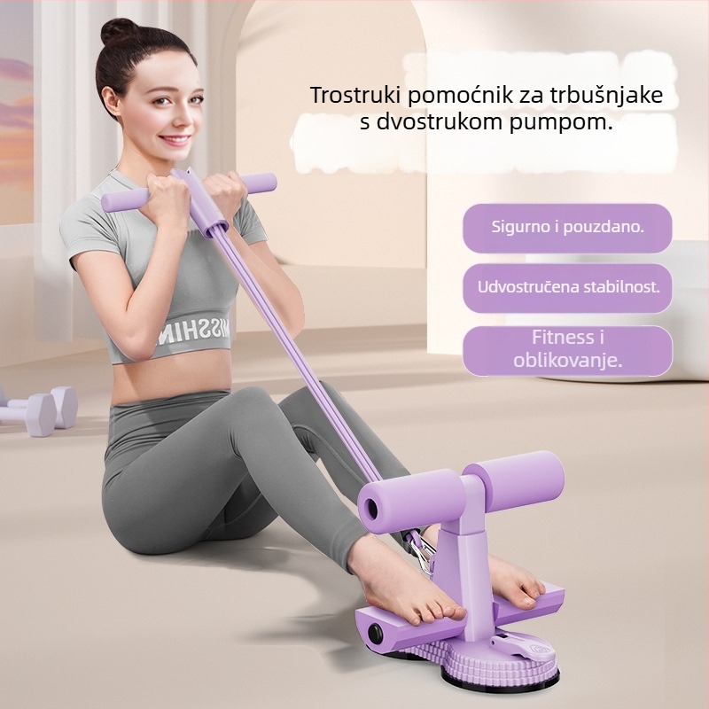 Pomoć za sit-up s dvostrukim usisnim čašicama i protukliznim remenom, model Xg-55668, 630 g