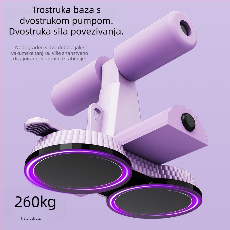 Pomoć za sit-up s dvostrukim usisnim čašicama i protukliznim remenom, model Xg-55668, 630 g