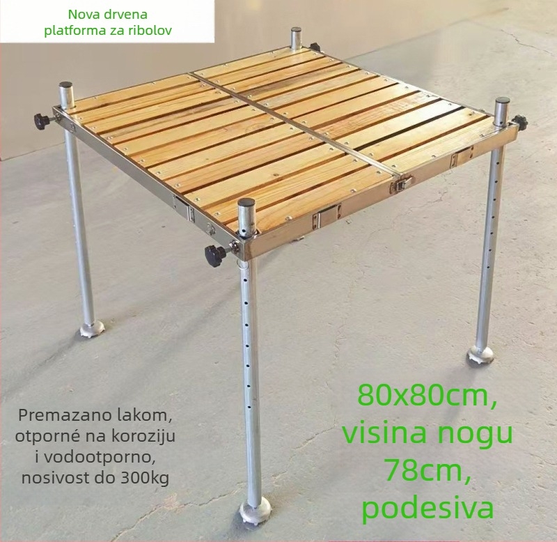 Platforma za pecanje od masivnog drva, stabilna, protuklizna, sklopiva, ojačana