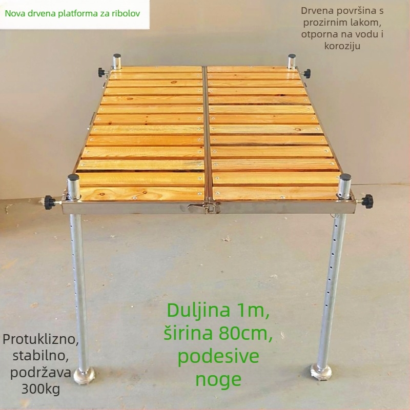 Platforma za pecanje od masivnog drva, stabilna, protuklizna, sklopiva, ojačana