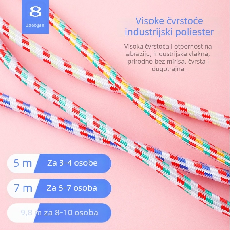 Grupno užet za preskakanje za odrasle i učenike, dugo i debelo, rekreacijska oprema za dvorane