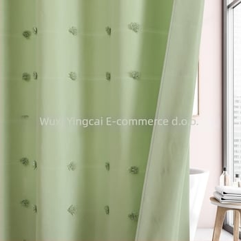 Poliesterska zavjesa za tuš s motivom hortenzije, minimalistički dizajn, 3D jacquard tekstura, izrezani cvjetni uzorak