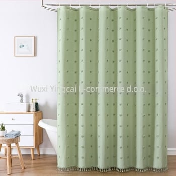 Poliesterska zavjesa za tuš s motivom hortenzije, minimalistički dizajn, 3D jacquard tekstura, izrezani cvjetni uzorak