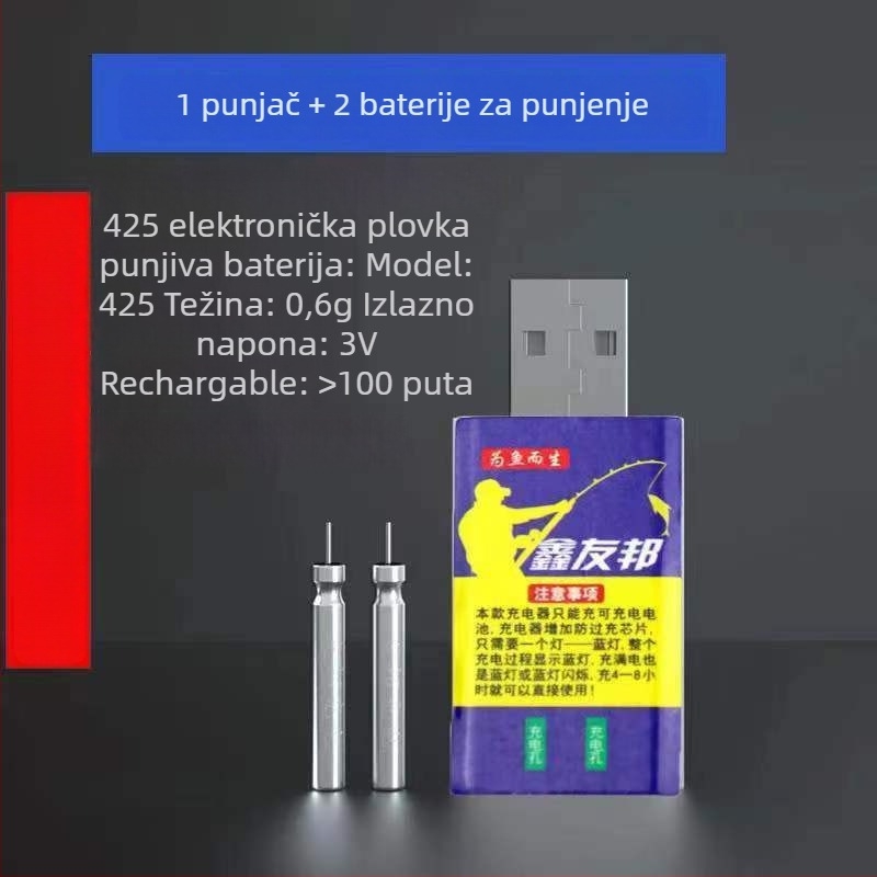Aia C425 punjiva baterija za plutajući ribolov s USB sučeljem, pogodna za noćni ribolov