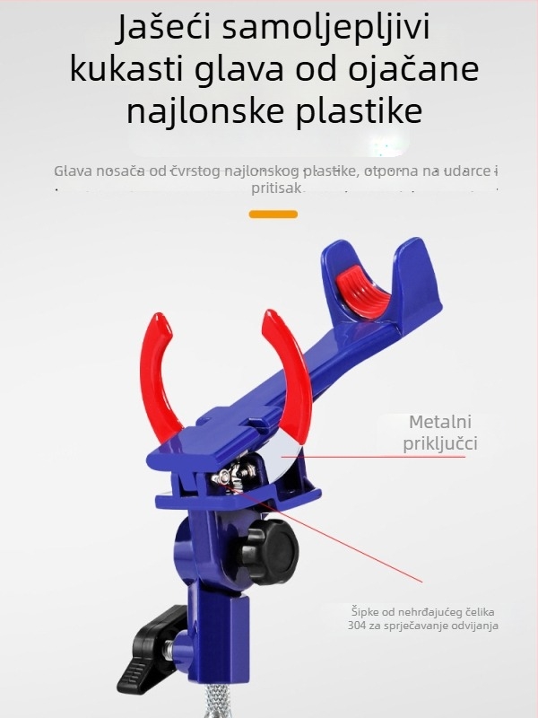 Držač štapova od nehrđajućeg čelika, fiksni položaj, bez rotacije, bez sklopivosti