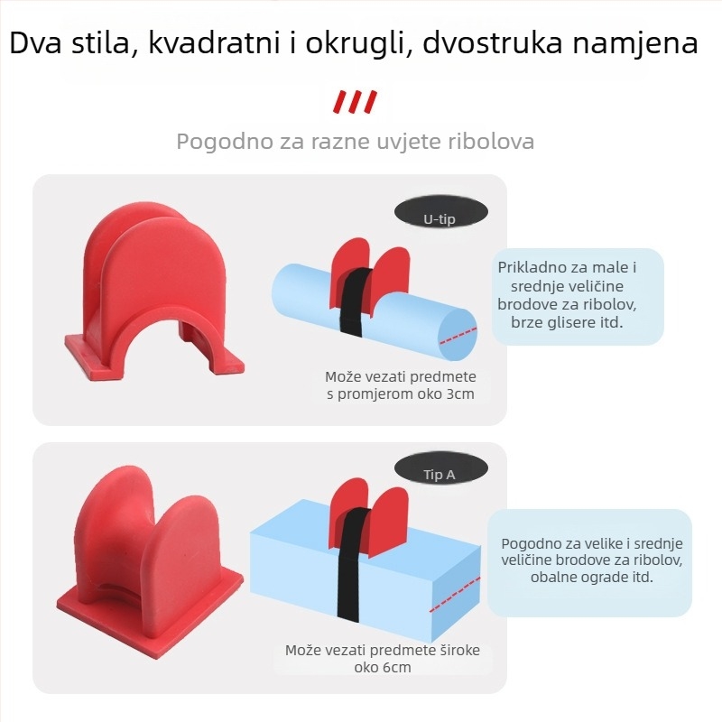 Držač Baiqi za štapove za brod i kajak — dodatna oprema, materijal TPE, nerotirajući, ne-sklopiv