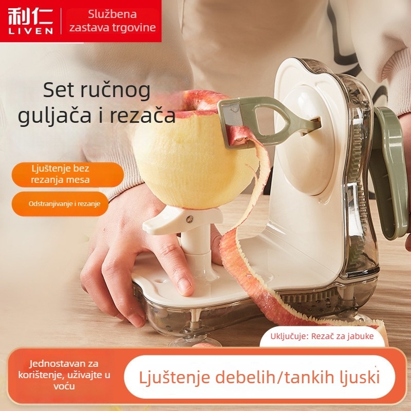 Liren ručni okretni guljač voća s odjeljivačem – plastični alat za guljenje voća i povrća, novi kineski stil