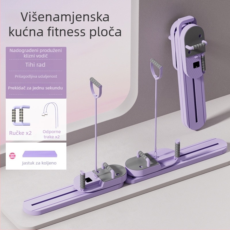 Višenamjenska ploča za trbušnjake s podijeljenim držašima i kotačićem za trbuh, sklopiva, 3900 g, četverostruki dizajn za ured, vani i kućnu upotrebu