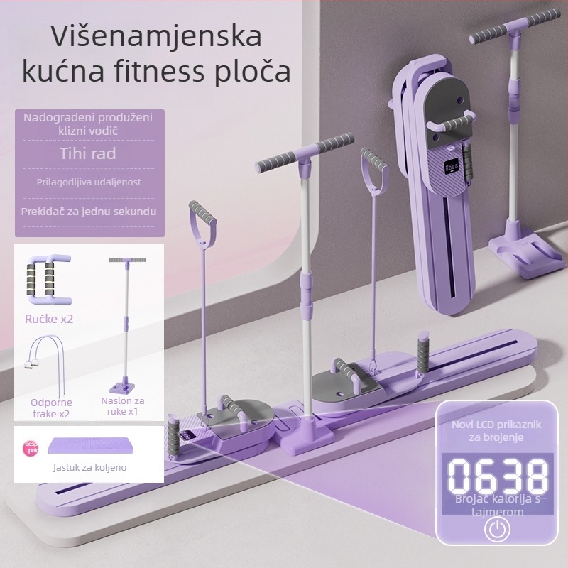 Višenamjenska ploča za trbušnjake s podijeljenim držašima i kotačićem za trbuh, sklopiva, 3900 g, četverostruki dizajn za ured, vani i kućnu upotrebu