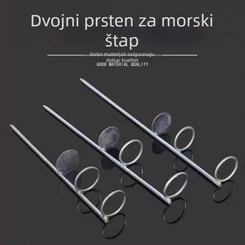 Držač za morski štap, dvostruki krug, dvostruka namjena, produžena i zadebljana potpora, dugi domet štapa, nehrđajući čelik