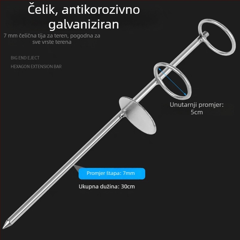 Držač za morski štap, dvostruki krug, dvostruka namjena, produžena i zadebljana potpora, dugi domet štapa, nehrđajući čelik