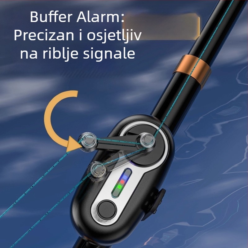 Ribolovni alarm za zagriz, vodootporan, visoka osjetljivost, automatsko otkrivanje — Giant fin king, plastika