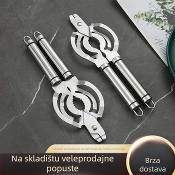 Nerđajući čelični višenamjenski otvarač za konzerve i boce, protuklizna ručka, otvarač za navojni čep, tiskano logo
