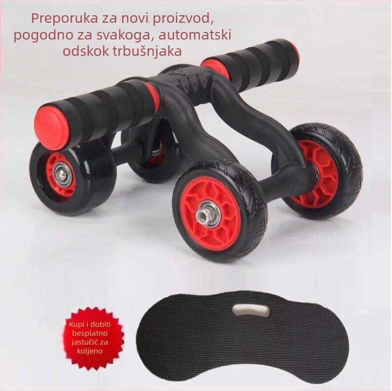 Trbušni kolut s četiri kotača, automatsko vraćanje, tiho djelovanje, nije sklopiv, težina 1,6 kg
