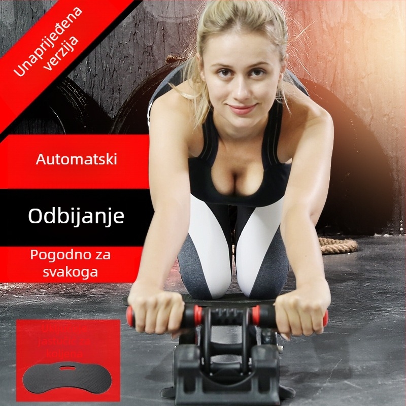Trbušni kolut s četiri kotača, automatsko vraćanje, tiho djelovanje, nije sklopiv, težina 1,6 kg