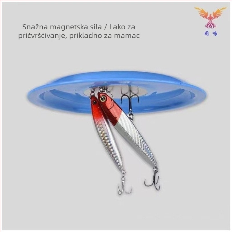 Posuda za mamce u obliku diska, jednoslojna, snažan magnet, mini prenosni plastični ribolovni dodatak
