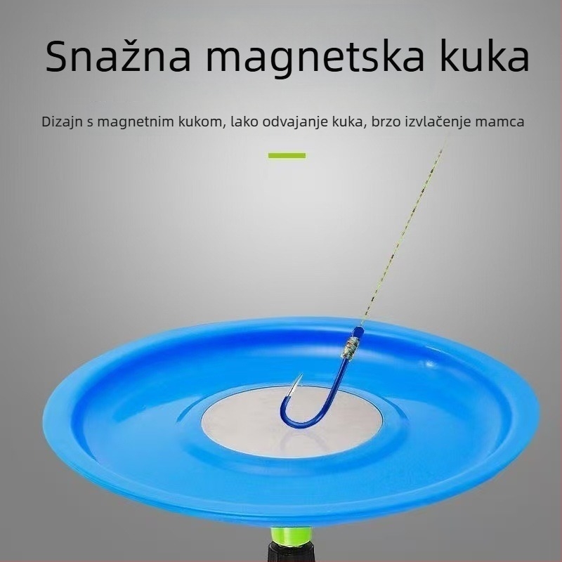 Posuda za mamce u obliku diska, jednoslojna, snažan magnet, mini prenosni plastični ribolovni dodatak