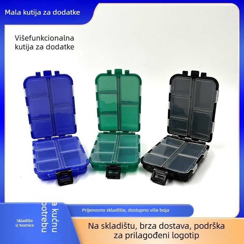 Desetodjelna dvostrano kutija za ribolovnu opremu, plastična kutija, prijenosni dizajn