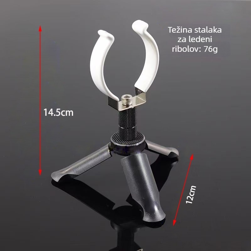 Stalak za štap za ledeni ribolov – sklopivi, 360° rotacija, metalni materijal, dvostruka namjena