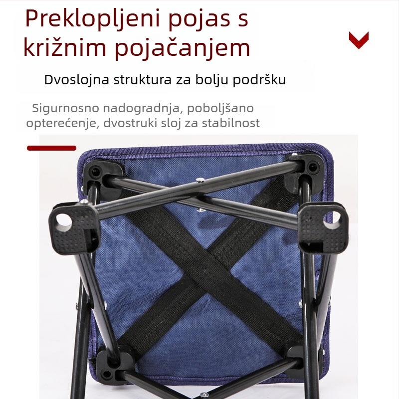 Sklopivi stolac — visokougljični čelik, prijenosno za vanjsku upotrebu, prilagodljivo