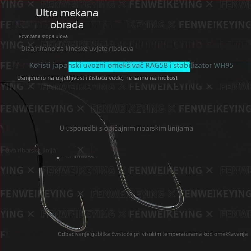 Pubee najlonska ribolovna linija, podlinija, nosivost 3–33 kg, 100 komada u kutiji